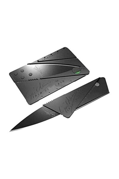 Primo Plus سكين فاكهة قابل للطي على شكل بطاقة ائتمان باللون الأسود