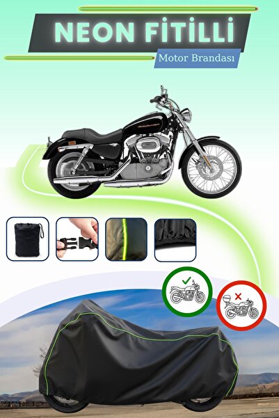 Cemku Cool غطاء محرك أسود قماش مجدّل حقيبة متوافق مع دراجات هارلي ديفيدسون سب...