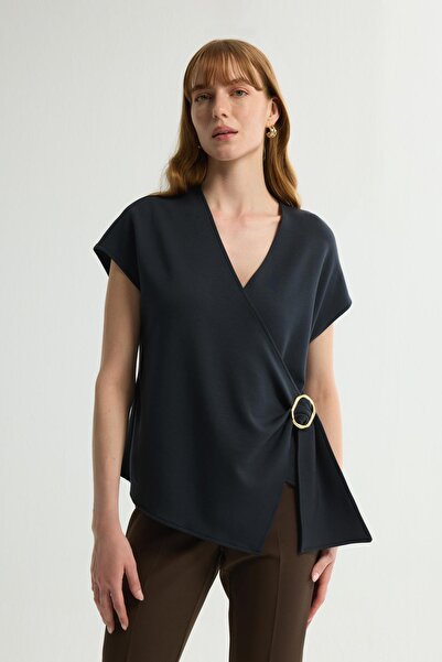 Love My Body Kruvaze Önü Tokalı Bluz