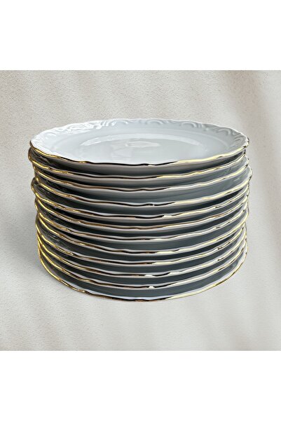 Porland Gold Gilded 19cm Dessert Plate Set of 12