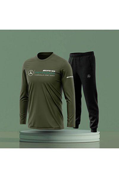 Bulvar Lee Crew Neck Mercedes Benz Men's Slim Sweatshirt - Tracksuit Set / Car