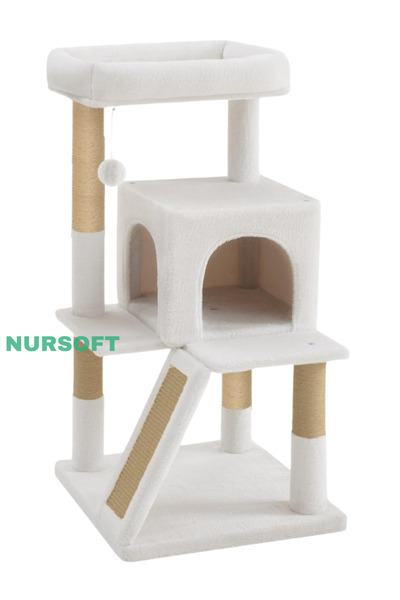 Nursoft Terraced Cat Scratching House with Nest and Scratching Post
