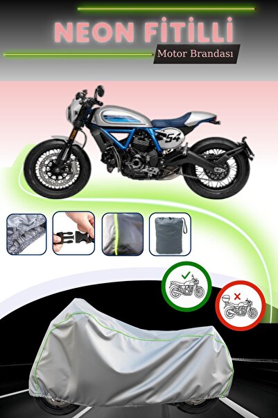 Cemku Cool حقيبة خلفية رمادية نيون قماش مجدّل وقماش محرك متوافق مع دوكاتي سكر...