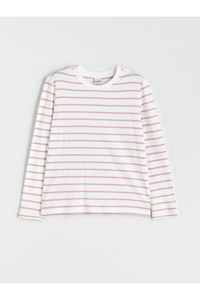 LC Waikiki Κοριτσίστικο μπλουζάκι LCW Kids Crew Neck ριγέ