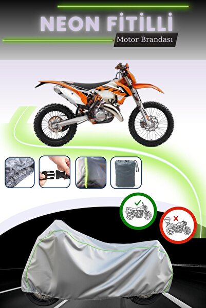 Cemku Cool حقيبة خلفية رمادية نيون قماش مجدّل وقفل غير متوافقة مع KTM 125 EXC...