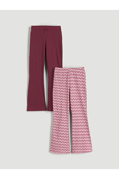 LC Waikiki Розови чорапогащи с еластична талия и испански крачол за момичета,...