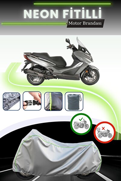 Cemku Cool غطاء محرك رمادي قماش مجدّل حقيبة متوافق مع دراجة كيمكو إكس تاون 125i