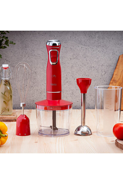 Voltz Blender, chopper and mixer 3in1 Oliver OV51112WSC, 800W, 700 ml, 2 speeds, Accesories, Red