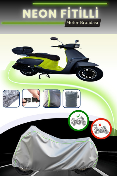 Cemku Cool غطاء محرك رمادي قماش مجدّل حقيبة من موتولوكس ماكياتو 125 بدون قفل