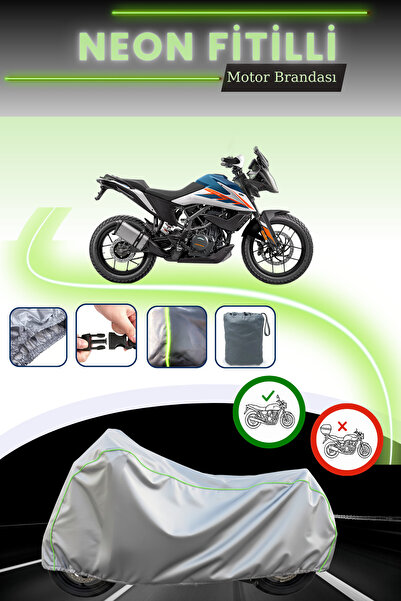 Cemku Cool حقيبة خلفية رمادية نيون قماش مجدّل وقفل غير متوافقة مع KTM 250 Adv...