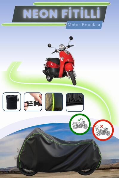 Cemku Cool Black Lock Compatible Neon Corded Kanuni Pony 50 Compatible Motorc...