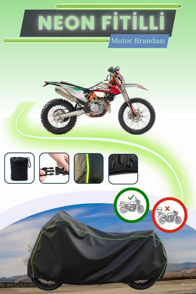 Cemku Cool غطاء محرك متوافق مع KTM 500 EXC مزود بقفل أسود متوافق مع نيون فيتيل