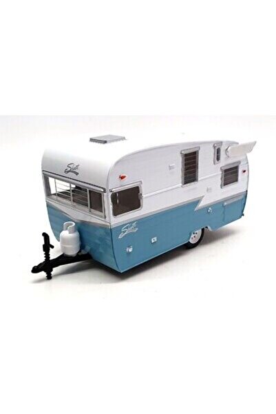 Greenlight Shasta 15' Airflyte Trailer Blue/White - 1/24