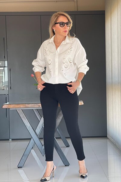 MİSLİNA BUTİK Dar Paça Full Likra Siyah Jean