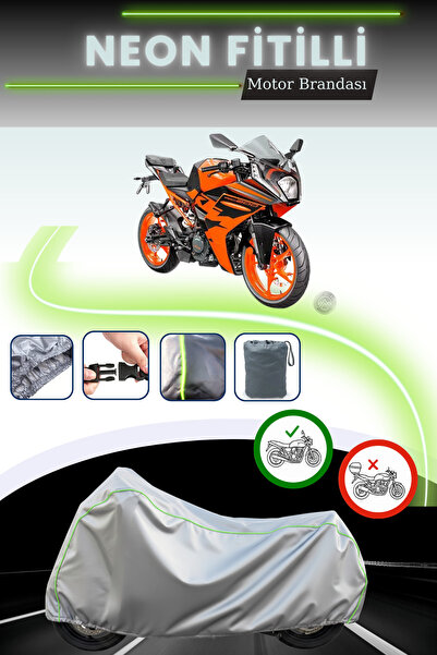 Cemku Cool حقيبة خلفية رمادية نيون قماش مجدّل وقفل غير متوافقة مع KTM 200 RC ...