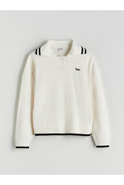 LC Waikiki LCW Kids Polo Yaka Kız Çocuk Kazak