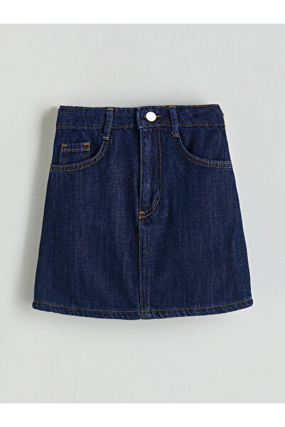 LC Waikiki Özmarka Fusta din denim pentru fete, cu talie ajustabilă și elasti...