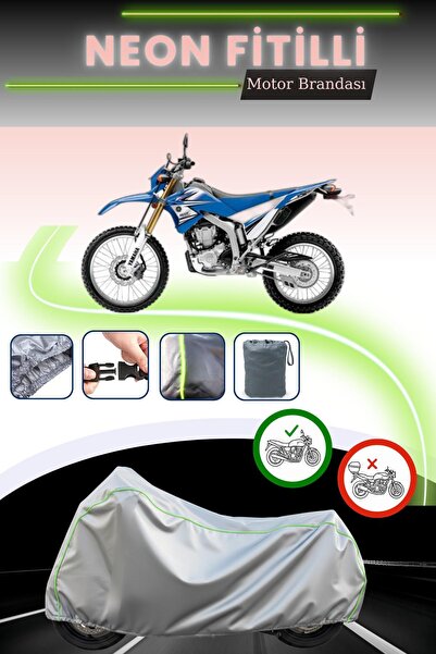 Cemku Cool غطاء محرك رمادي قماش مجدّل حقيبة متوافق مع ياماها WR 250 R