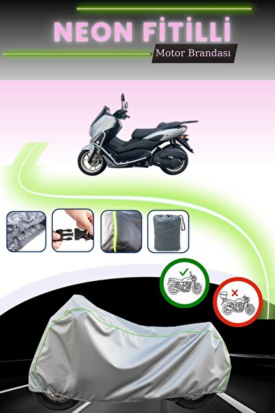 Cemku Cool غطاء دراجة نارية باللون الرمادي قماش مجدّل حقيبة ، لا يناسب قفل Fa...