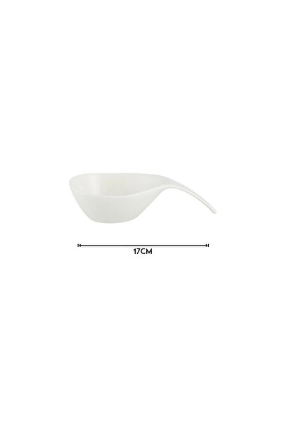 ORIAN Plain white porcelain breakfast and nut plates set, 17 cm, 6 pieces