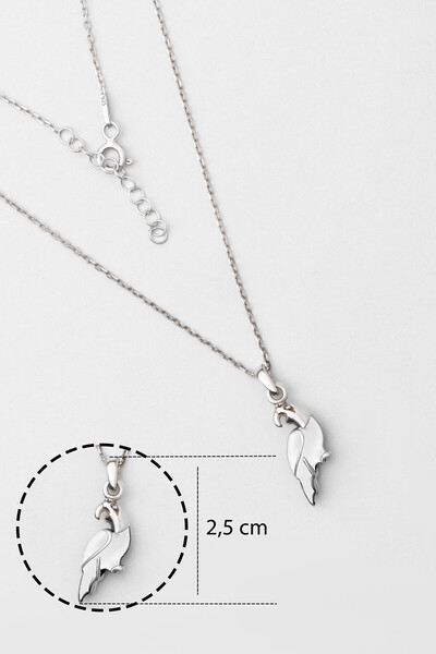 So CHIC... Sevimli Papağan 18 Ayar Beyaz Altın Kaplama 33 Cm Gümüş Kolye