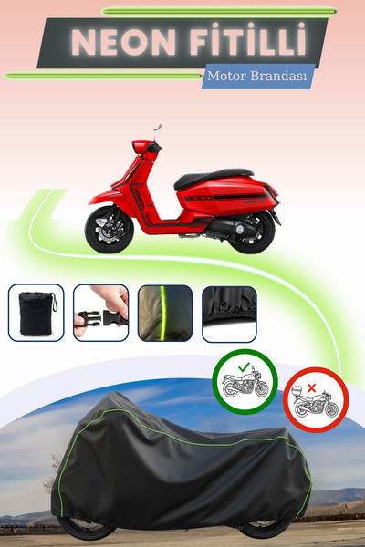 Cemku Cool قماش محرك متوافق مع لامبريتا X300 من نوع نيون فيتيلي باللون الأسود