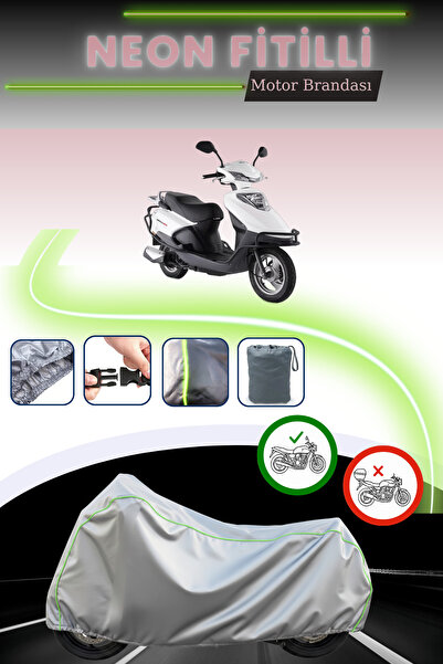 Cemku Cool قماش دراجة نارية رمادي نيون متوافق مع كوبيا جيلي 125