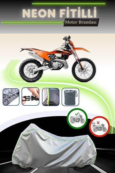 Cemku Cool قماش دراجة نارية متوافق مع KTM 250 EXC Six Days مزود بقفل رمادي اللون