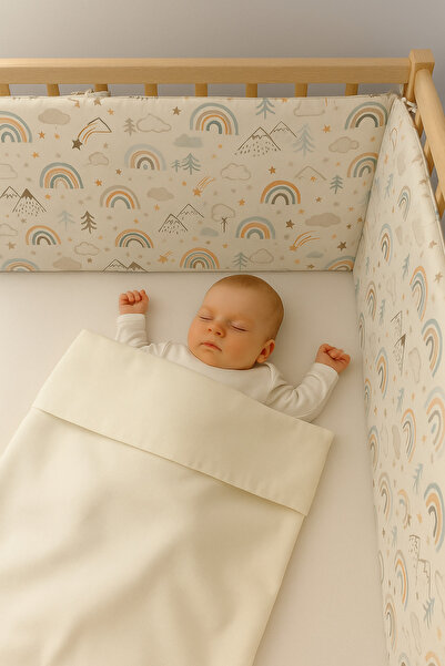 Jaju Baby واقي جانبي للسرير بنمط جبلي 80*130 سم (4 جوانب) واقي للسرير مقاس 80×130 سم