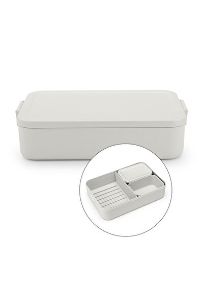 Brabantia Make&Take Food Box 1006292, 2 l, With dividers, Tight closure, BPA free, Light grey