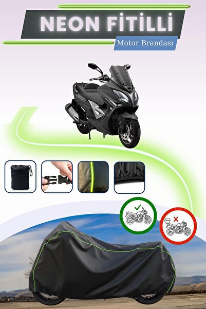 Cemku Cool غطاء محرك أسود قماش مجدّل حقيبة متوافق مع دراجة كيمكو إكسايتنج 400i