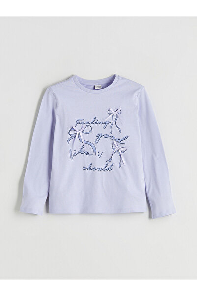 LC Waikiki Lilac Crew Neck T-Shirt για κορίτσια