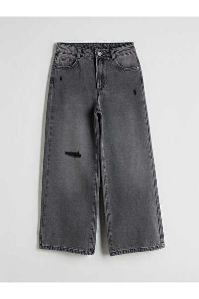 LC Waikiki Siyah Wideleg Kız Çocuk Jean Pantolon