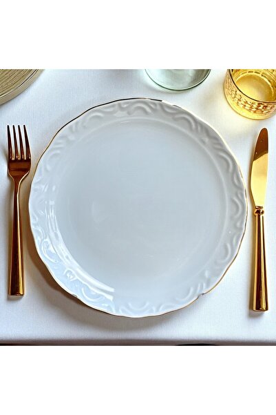 Porland Gold Gilded 25cm Serving Plate Set of 6