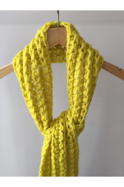 Mora Örgü Mora Knit Scarf Hand Knitted Wool Unisex Scarf (13X170Cm 195G-Mk34)