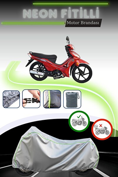 Cemku Cool قماش دراجة نارية متوافق مع Gray Lock Neon Fitilli Kuba Ege 100