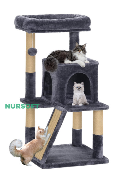 Nursoft Terraced Cat Scratching House with Nest and Scratching Post