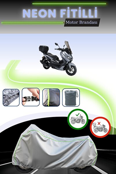 Cemku Cool قماش دراجة نارية رمادي اللون من نوع Neon Fitilli Kuba Novax 200 مت...