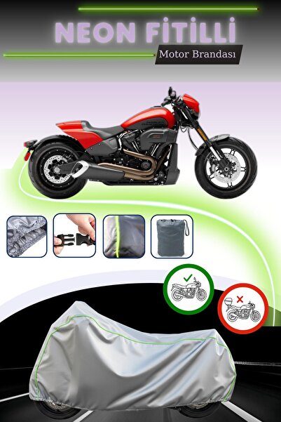 Cemku Cool قماش دراجة نارية متوافق مع نيون فيتيل هارلي ديفيدسون سوفتيل FXDR 114 باللون الرمادي