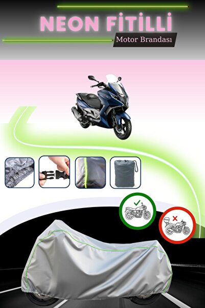 Cemku Cool قماش دراجة نارية رمادي نيون متوافق مع أورورا جي تي 125