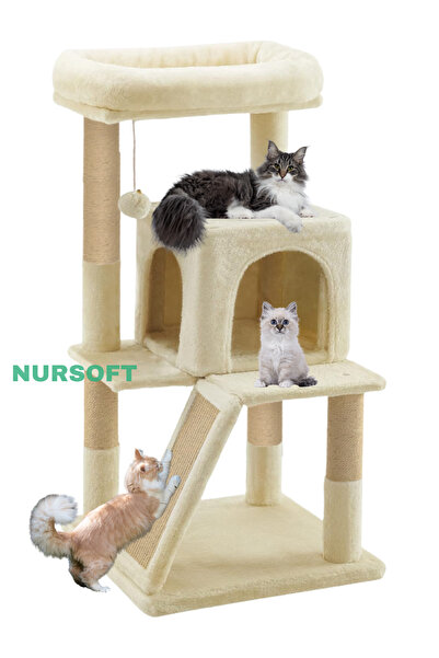 Nursoft Terraced Cat Scratching House with Nest and Scratching Post