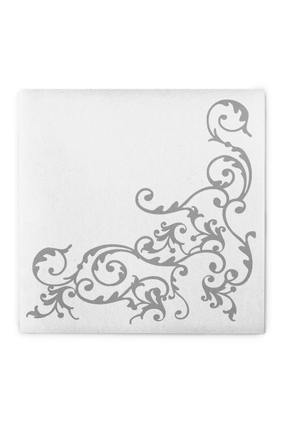 Mank Șervețele de masă festive Linclass - Pomp (Argintiu-Alb) / 40 x 40 cm / ...