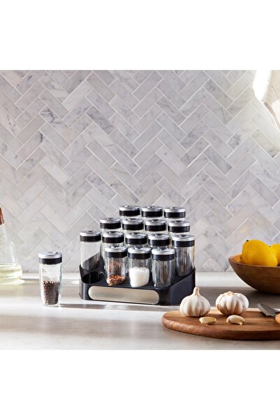 Generic Tasty 16-Jar Spice Rack with Holder Set