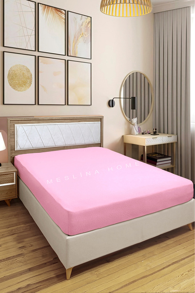 Meslina Home Combed Cotton Fitted Sheet 100% Cotton Sheet Combed Cotton Single Double-King Size