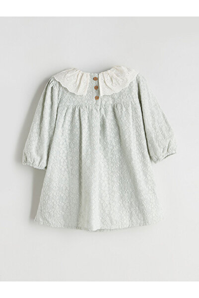 LC Waikiki Bebe Yakalı Fırfırlı Kız Bebek Elbise