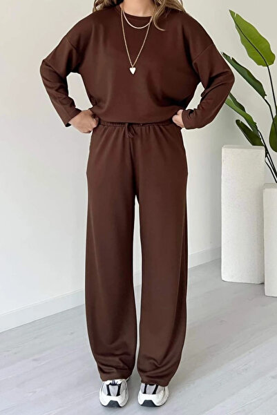 Mogi Butik Women's Crew Neck Long Sleeve Modal Suit 3094