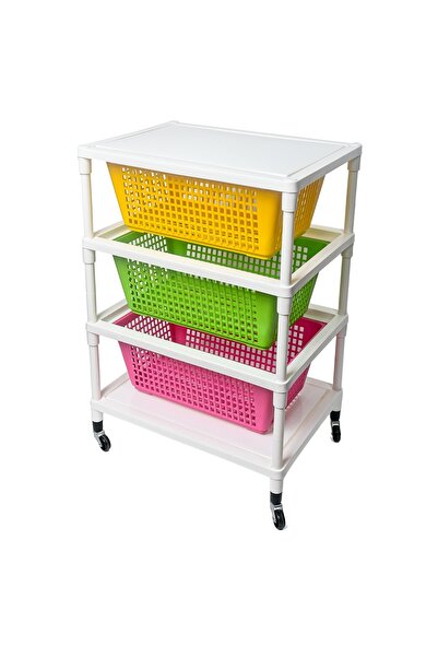 COCONALY سلة خضار ملونة - 3 ادراج