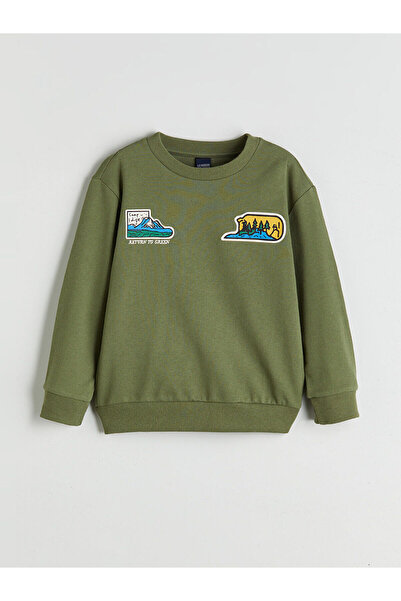 LC Waikiki Hanorac pentru băiat cu guler rotund LCW ECO kaki