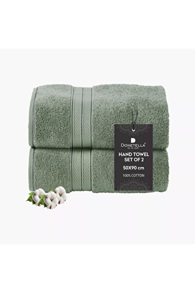 Generic DONETELLA 2-Piece 600 GSM Combed Cotton Hand Towel Set - 50x90 cm