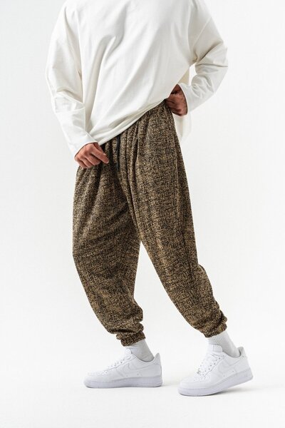 go gang own Concrete Roots Bel ve Paça Lastikli Pileli Şalvar